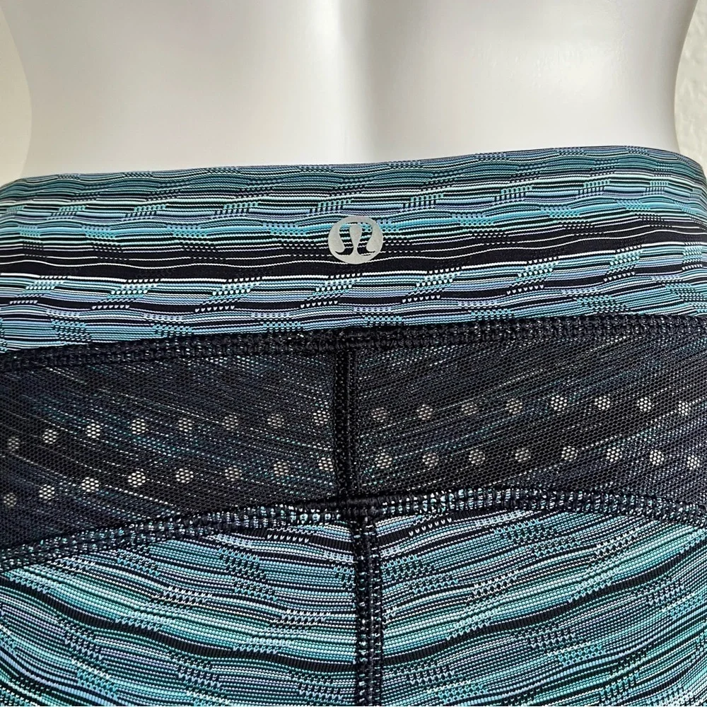 Lululemon Stop At Nothing Crop Leggings Space Dye Blue Size 2